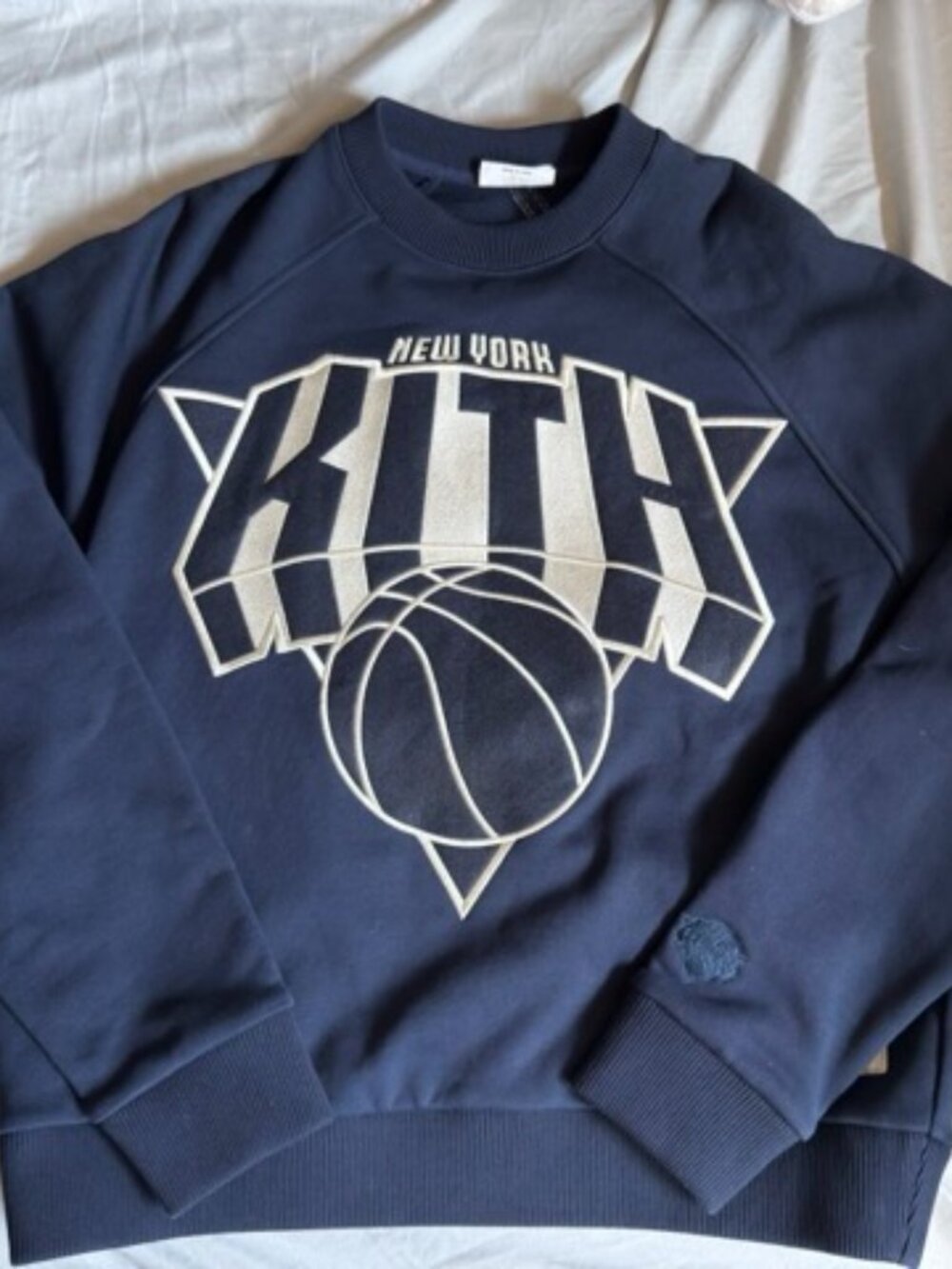 Kith New York Knicks Cutoff Nelson Raglan Vintage Crewneck Sweater Large $285